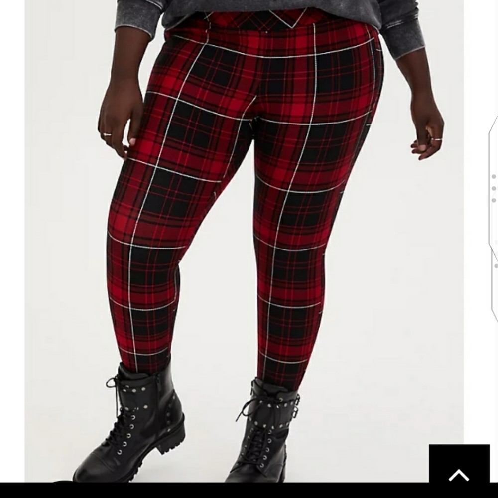 🆕 RED PLAID PIXIE PANT - LUXE PONTE